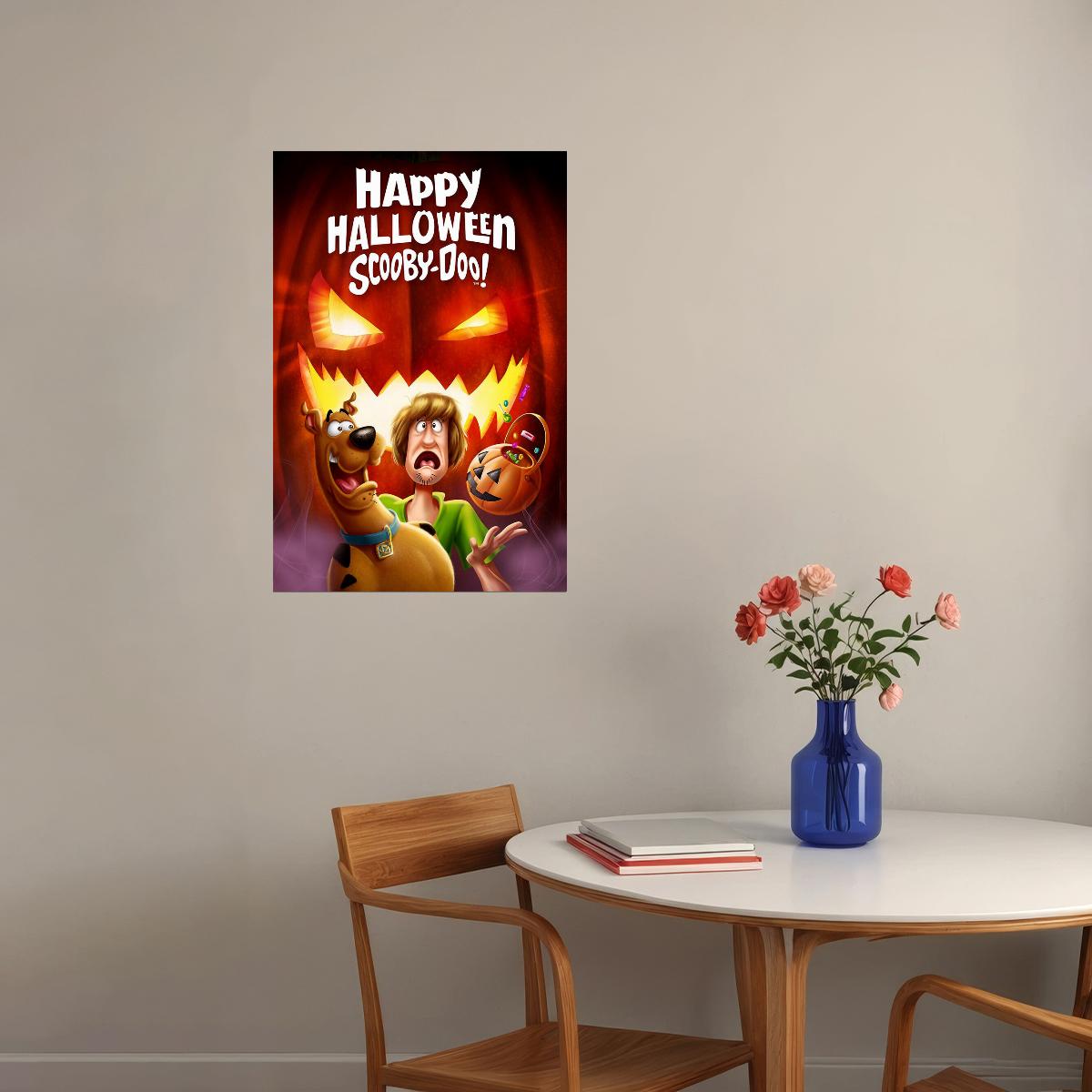 Scooby Doo Halloween Pumpkin Carving Cartoon Film Poster Wall Art Print Home Wall Decor