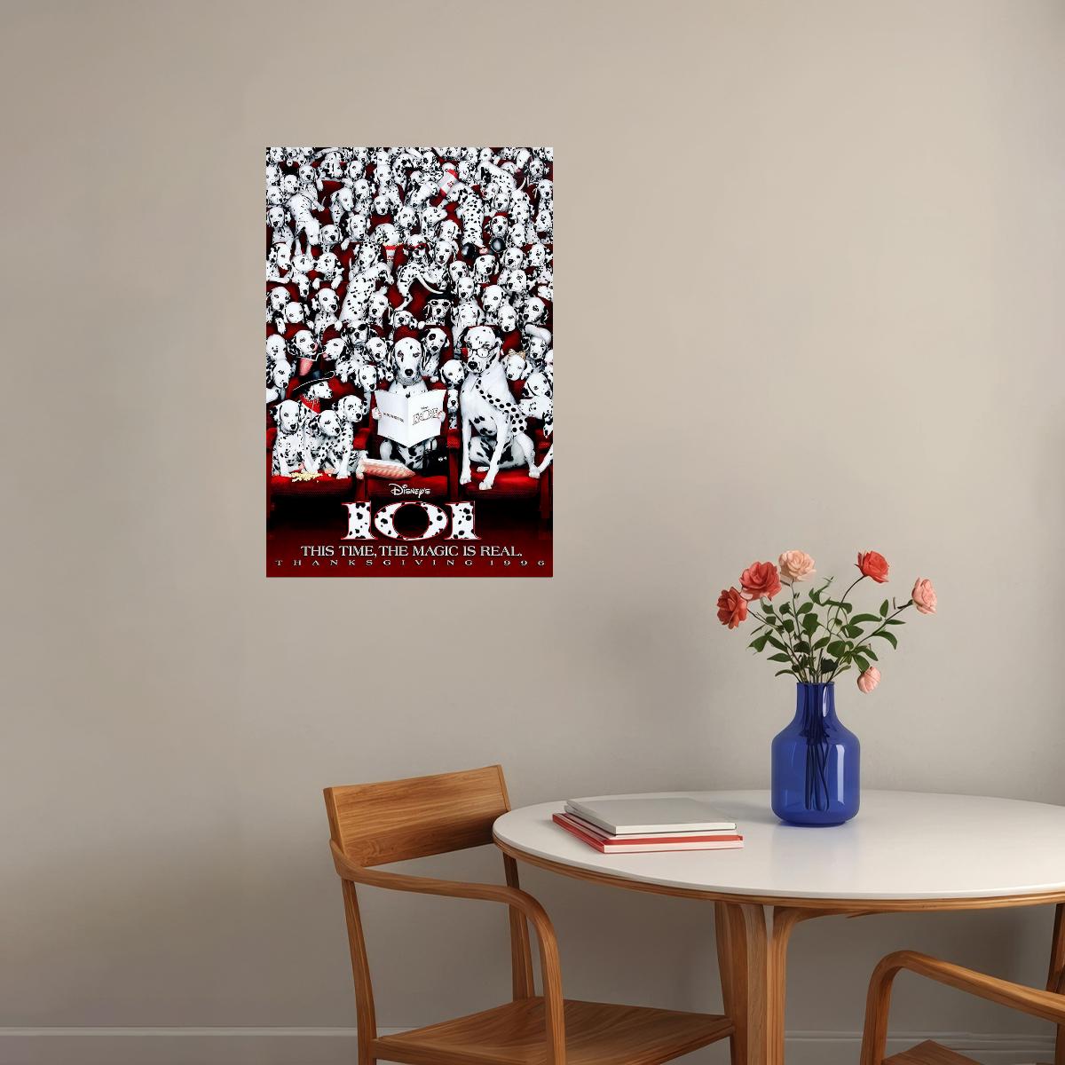 Cartoon 101 Dalmatians Puppy Dog Movie Poster Wall Art Print Home Wall Decor