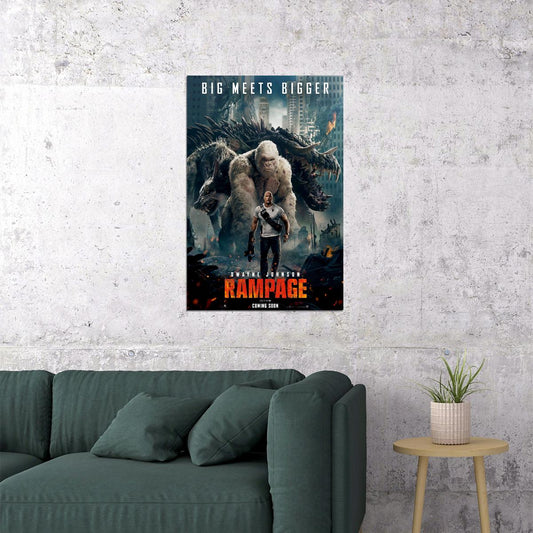 Rampage 2018 Science Fiction Movie Poster Wall Art Print Home Wall Decor
