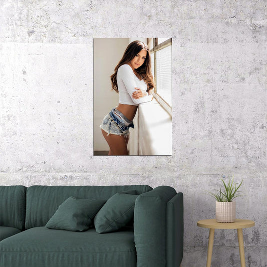 Shelby Chesnes Sexy Swimsuit Model Posing By The Window Poster Wall Art Print Home Wall Decor