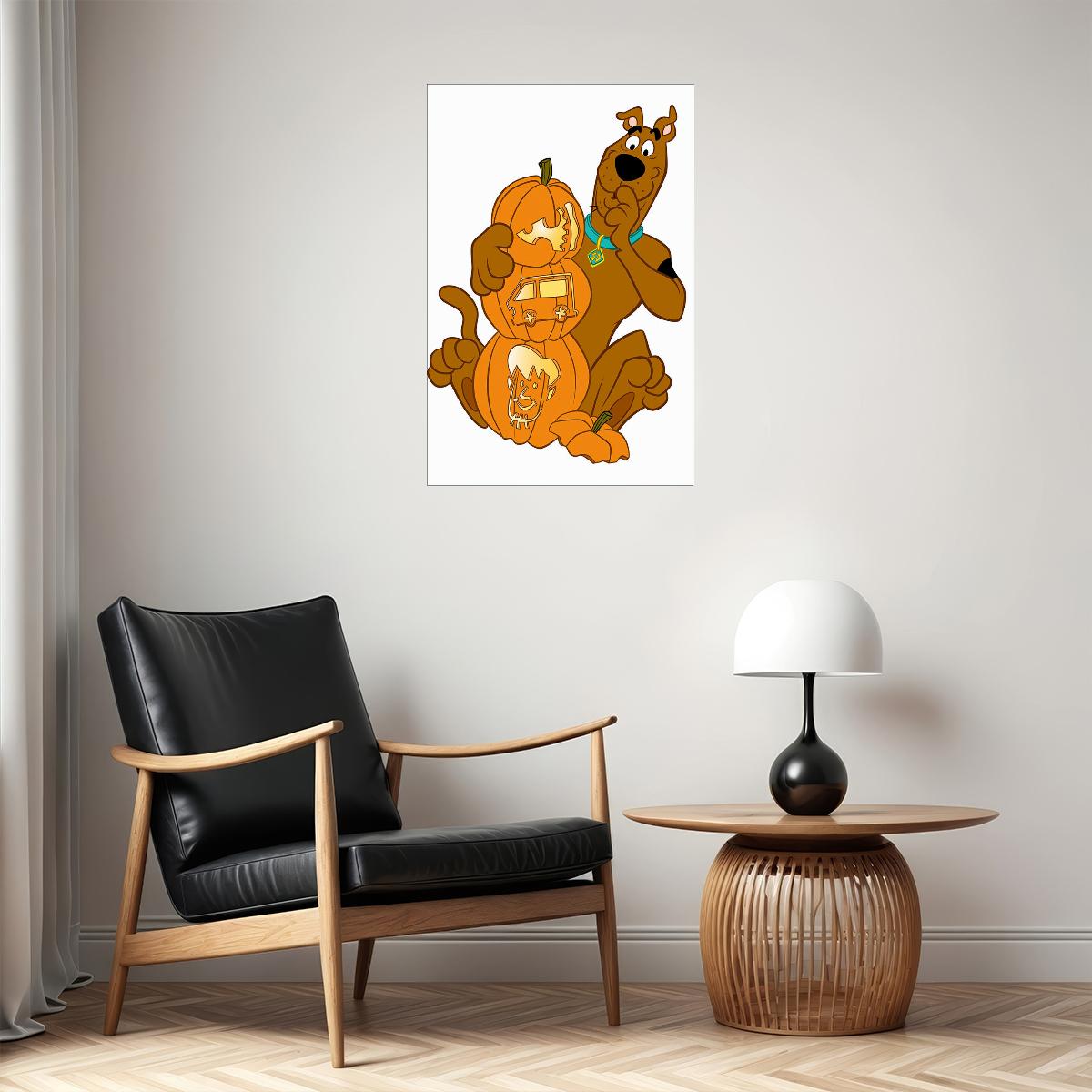 Scooby Doo Happy Halloween Pumpkin Cartoon Poster Wall Art Print Home Wall Decor