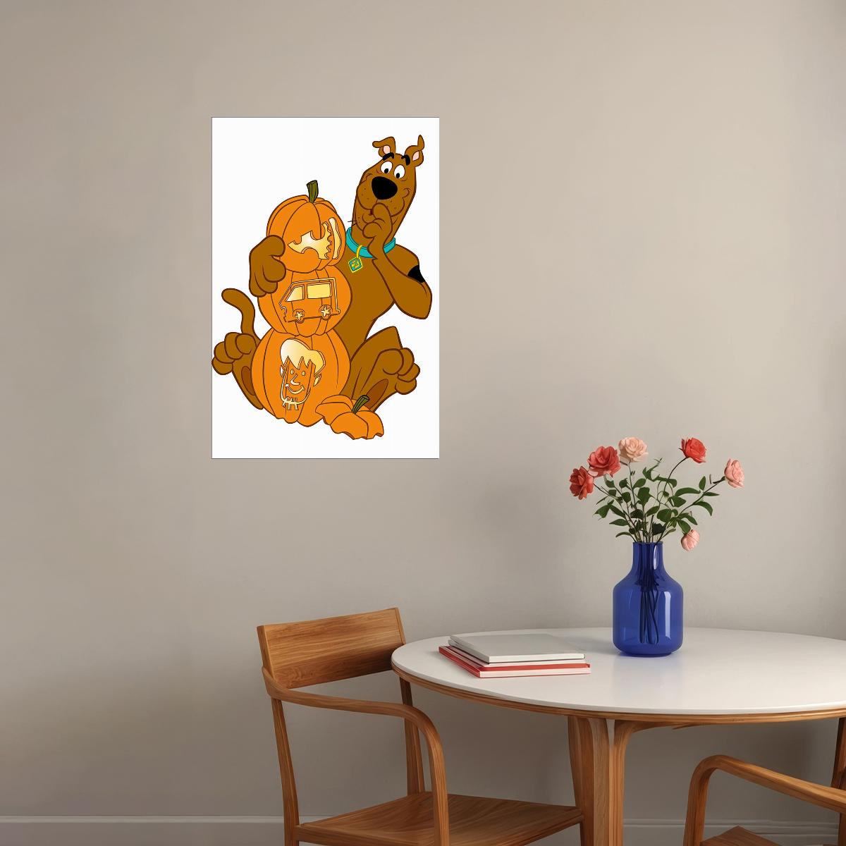 Scooby Doo Happy Halloween Pumpkin Cartoon Poster Wall Art Print Home Wall Decor