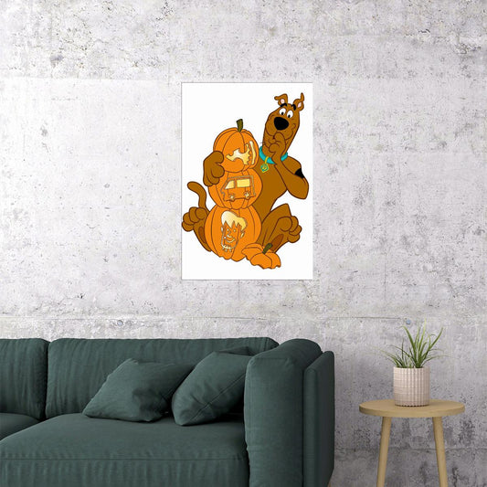 Scooby Doo Happy Halloween Pumpkin Cartoon Poster Wall Art Print Home Wall Decor