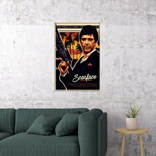 Scarface Movie Crime Drama Al Pacino Poster Wall Art Print Home Wall Decor