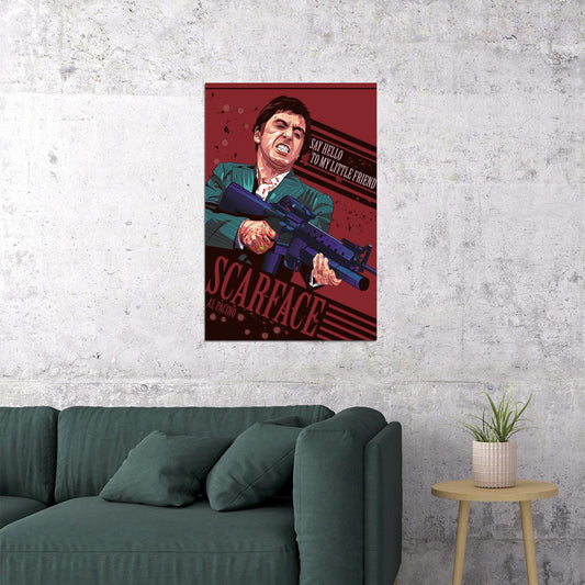 Scarface Movie Al Pacino Crime Drama Poster Wall Art Print Home Wall Decor