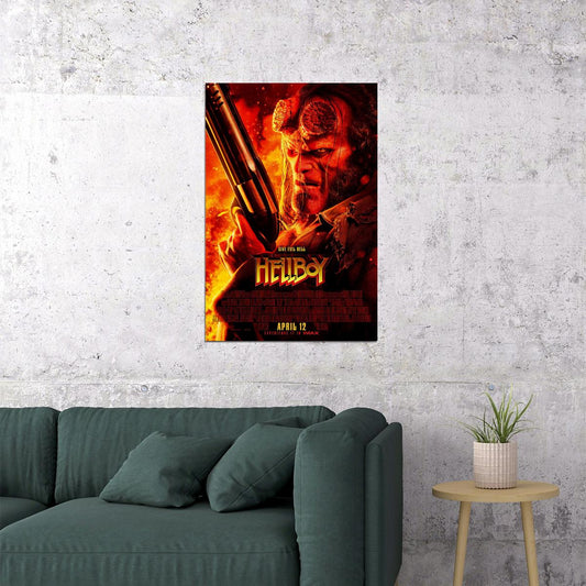Hellboy Fantasy Action Movie Poster Wall Art Print Home Wall Decor