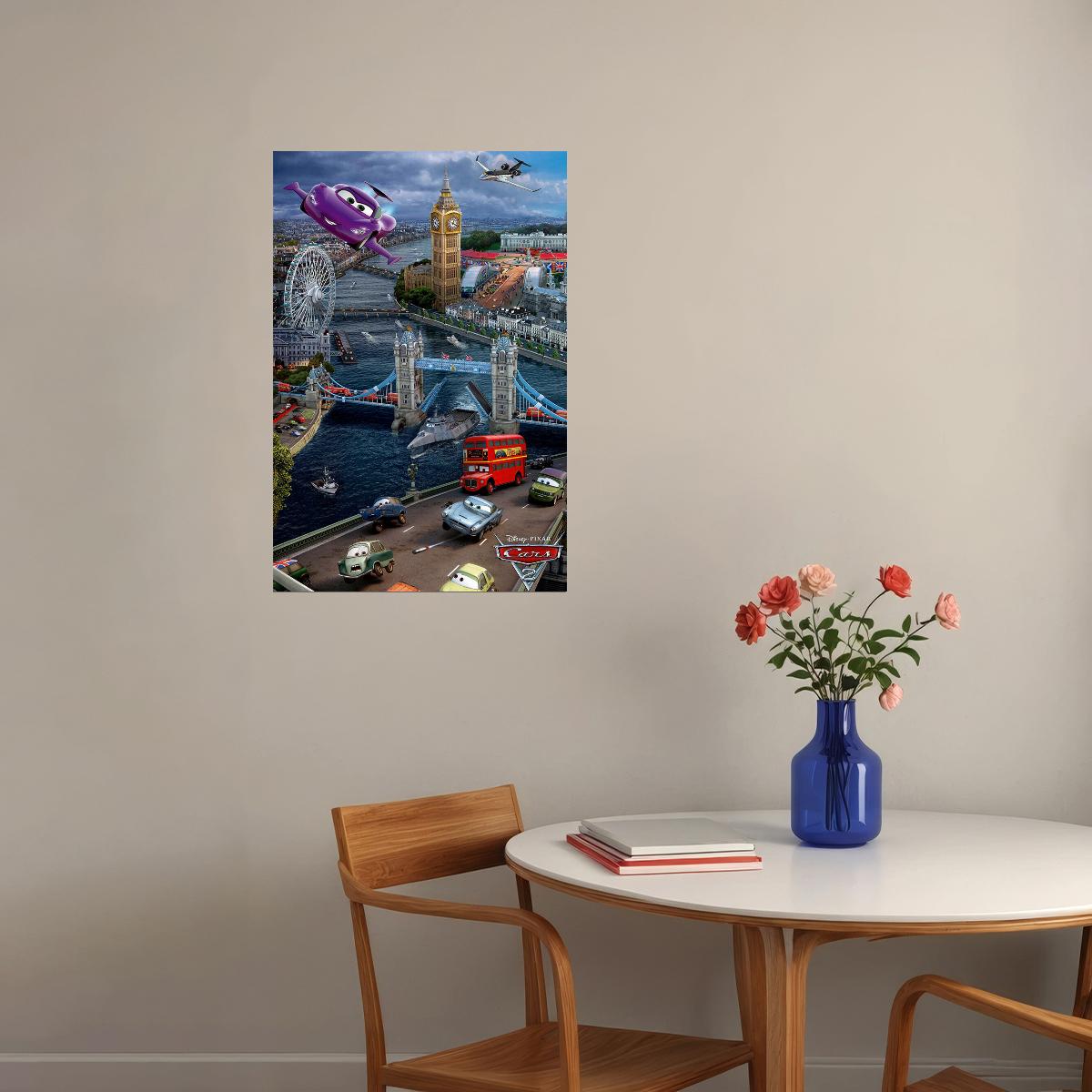 Cars 2 Car Action Movie Poster Wall Art Print Home Wall Decor