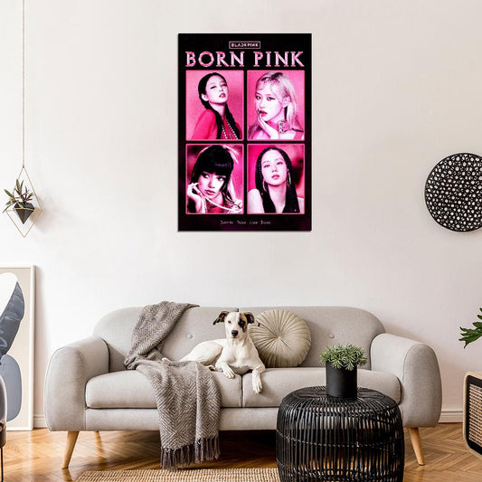 Blackpink Jennie Rose Lisa Jisoo Born Pink 2022 Album K-pop Art Music Poster - xonomax