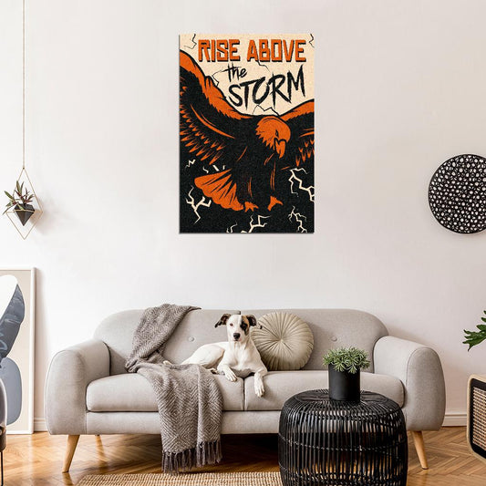 Rise Above The Storm Motivational Vintage Art Poster - xonomax