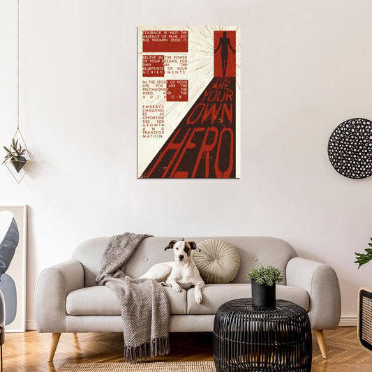 You Are Your Own Hero Motivational Vintage Poster Print Art - xonomax