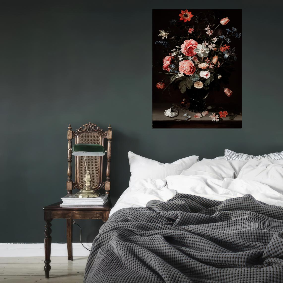 Flowers Vintage Dark Academia Style Poster