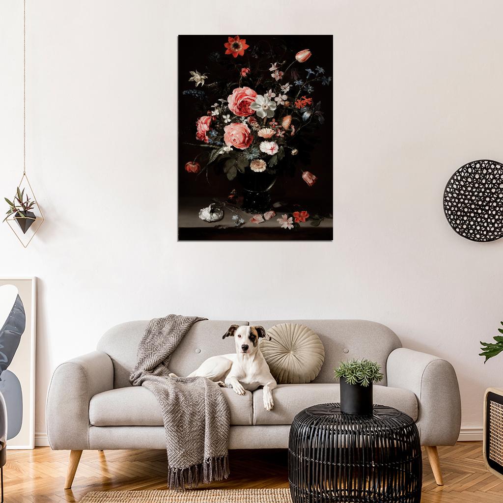 Flowers Vintage Dark Academia Style Poster