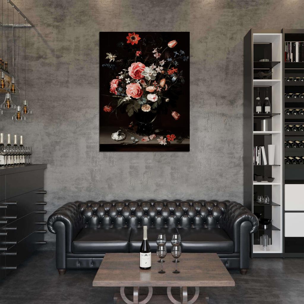 Flowers Vintage Dark Academia Style Poster