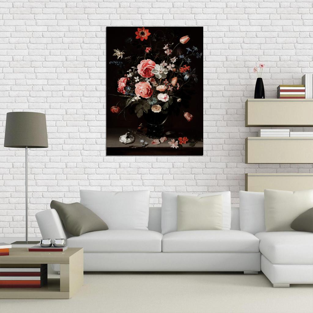 Flowers Vintage Dark Academia Style Poster
