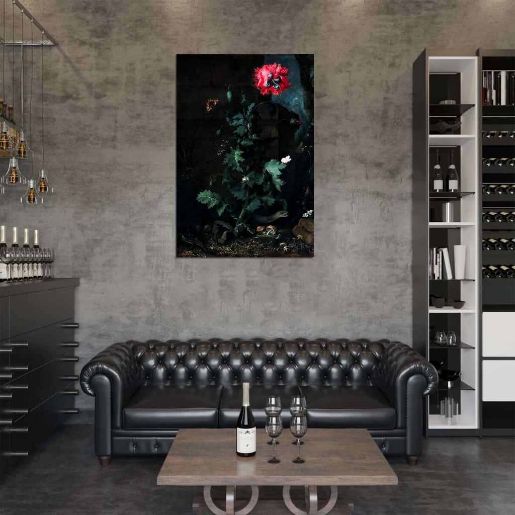 Flowers With Butterfly Dark Academia Vintage Aethetic Poster - xonomax