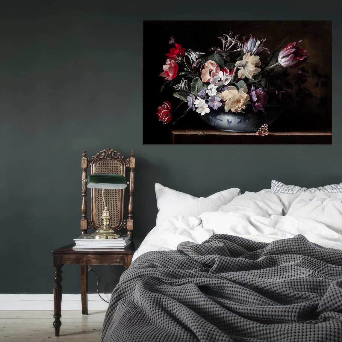 Flowers In The Vase Dark Academia Vintage Aethetic Poster
