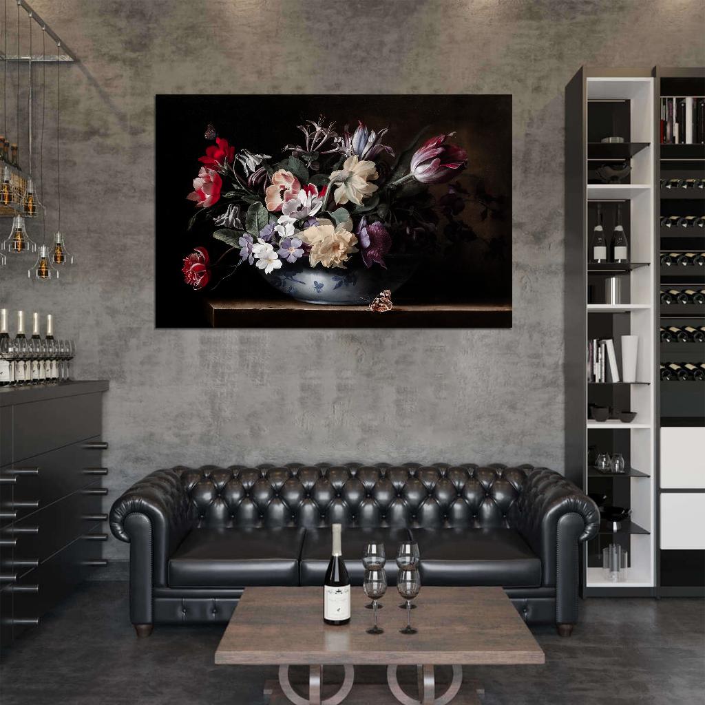 Flowers In The Vase Dark Academia Vintage Aethetic Poster