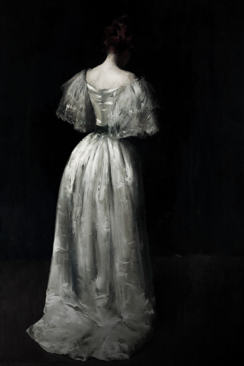Lady In The White Dress Dark Academia Vintage Aethetic Poster