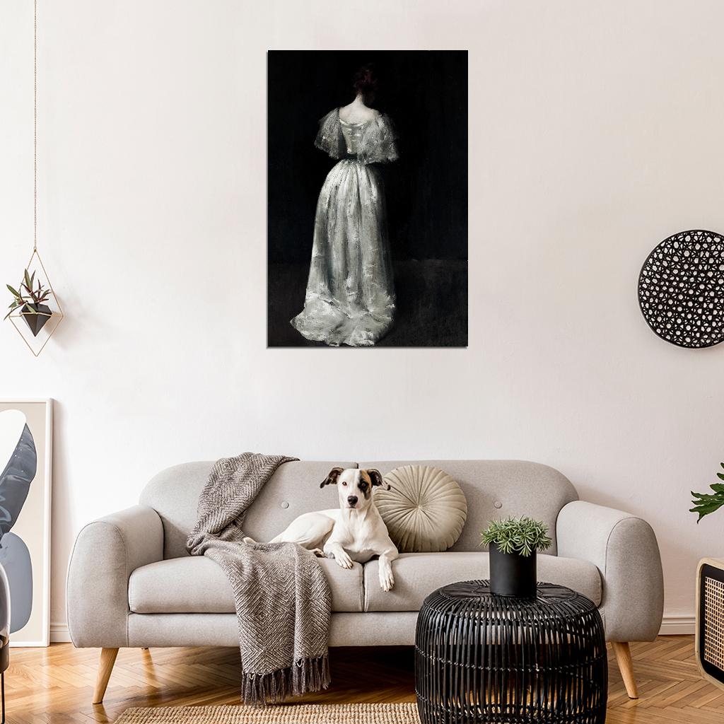 Lady In The White Dress Dark Academia Vintage Aethetic Poster
