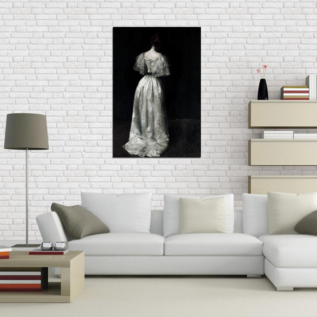 Lady In The White Dress Dark Academia Vintage Aethetic Poster