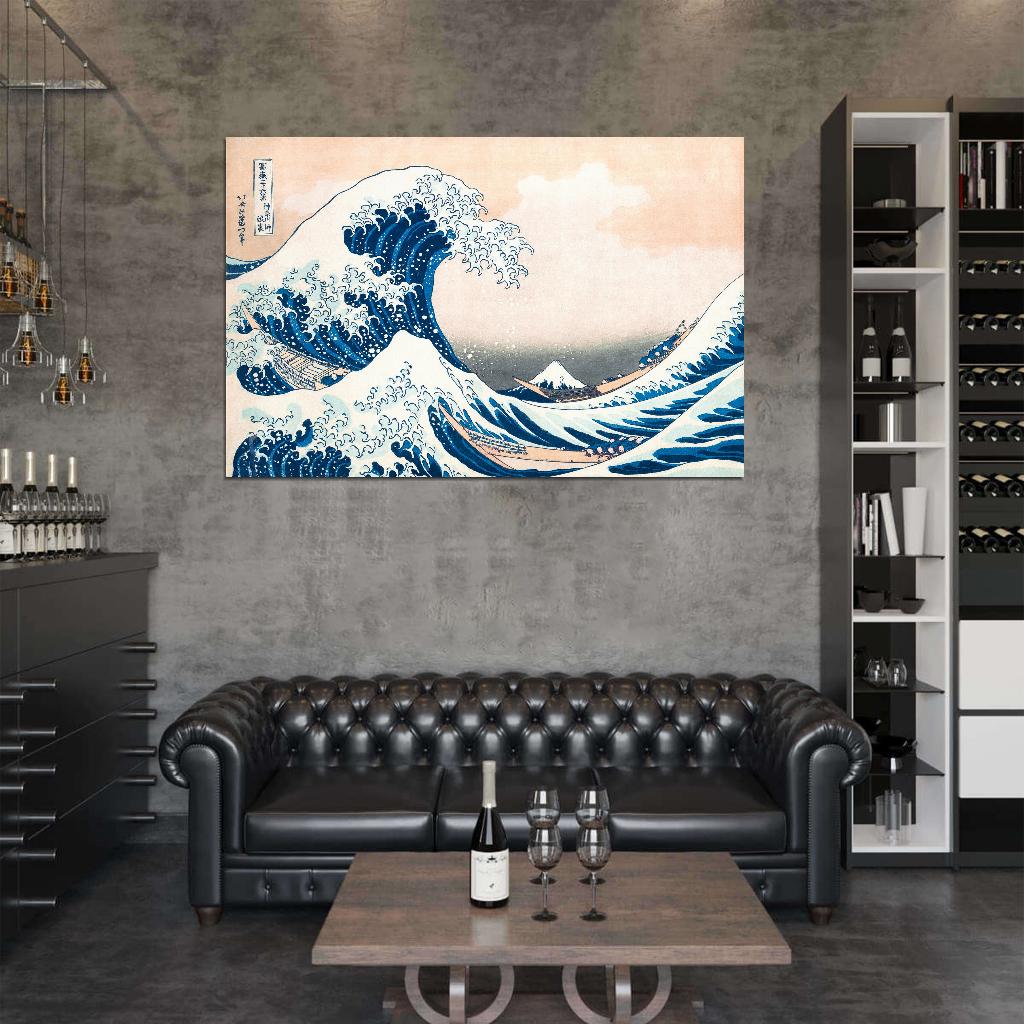 The Great Wave Off Kanagawa by Hokusai Japanese Traditional Poster