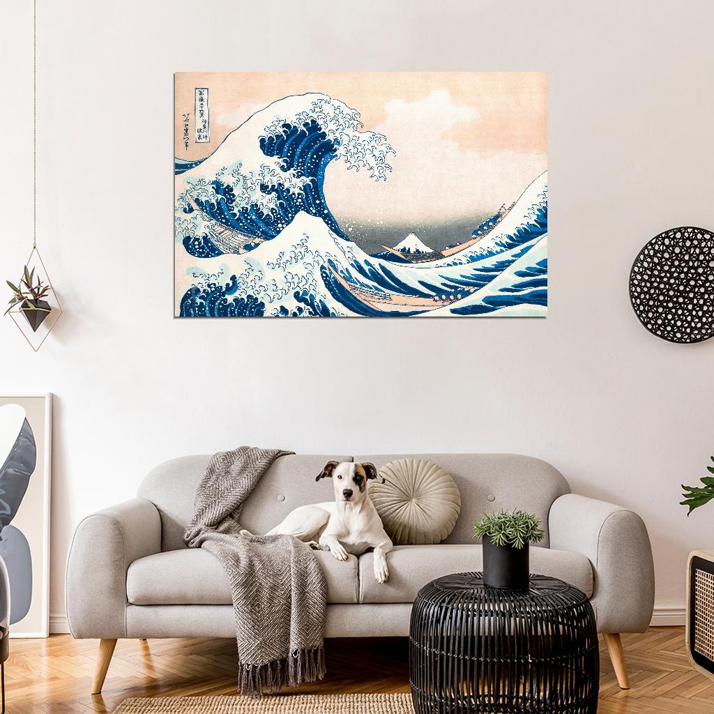 The Great Wave Off Kanagawa by Hokusai Japanese Traditional Poster