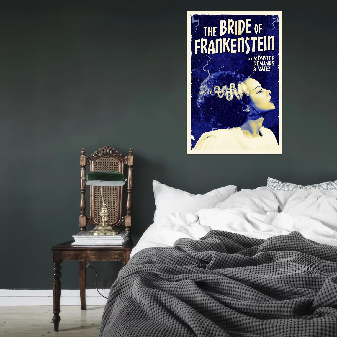 Bride of Frankenstein 1935 Horror Vintage Art Movie Poster - xonomax