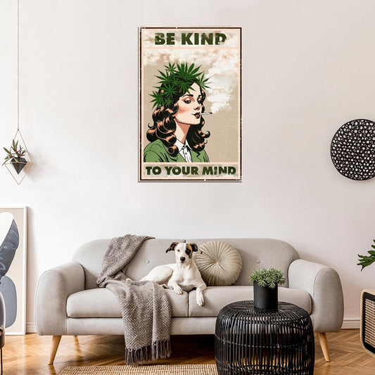 Be Kind To Your Mind 420 Boho Vintage Art Poster - xonomax