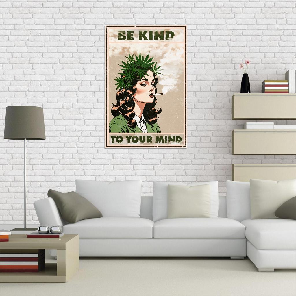 Be Kind To Your Mind 420 Boho Vintage Art Poster - xonomax