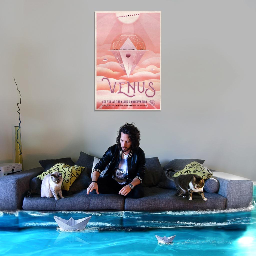 NASA Space Travel to Venus See You at the Cloud 9 Observatory Vintage Art Poster - xonomax