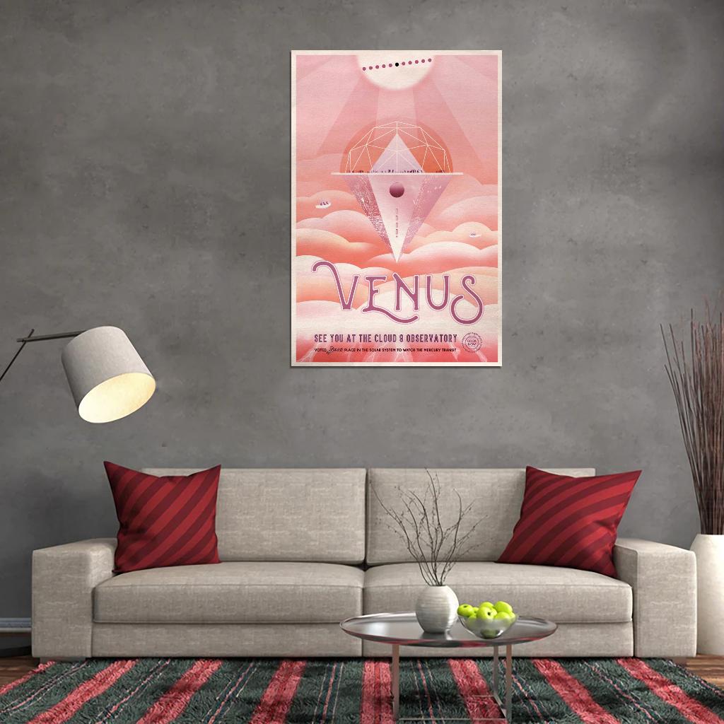 NASA Space Travel to Venus See You at the Cloud 9 Observatory Vintage Art Poster - xonomax