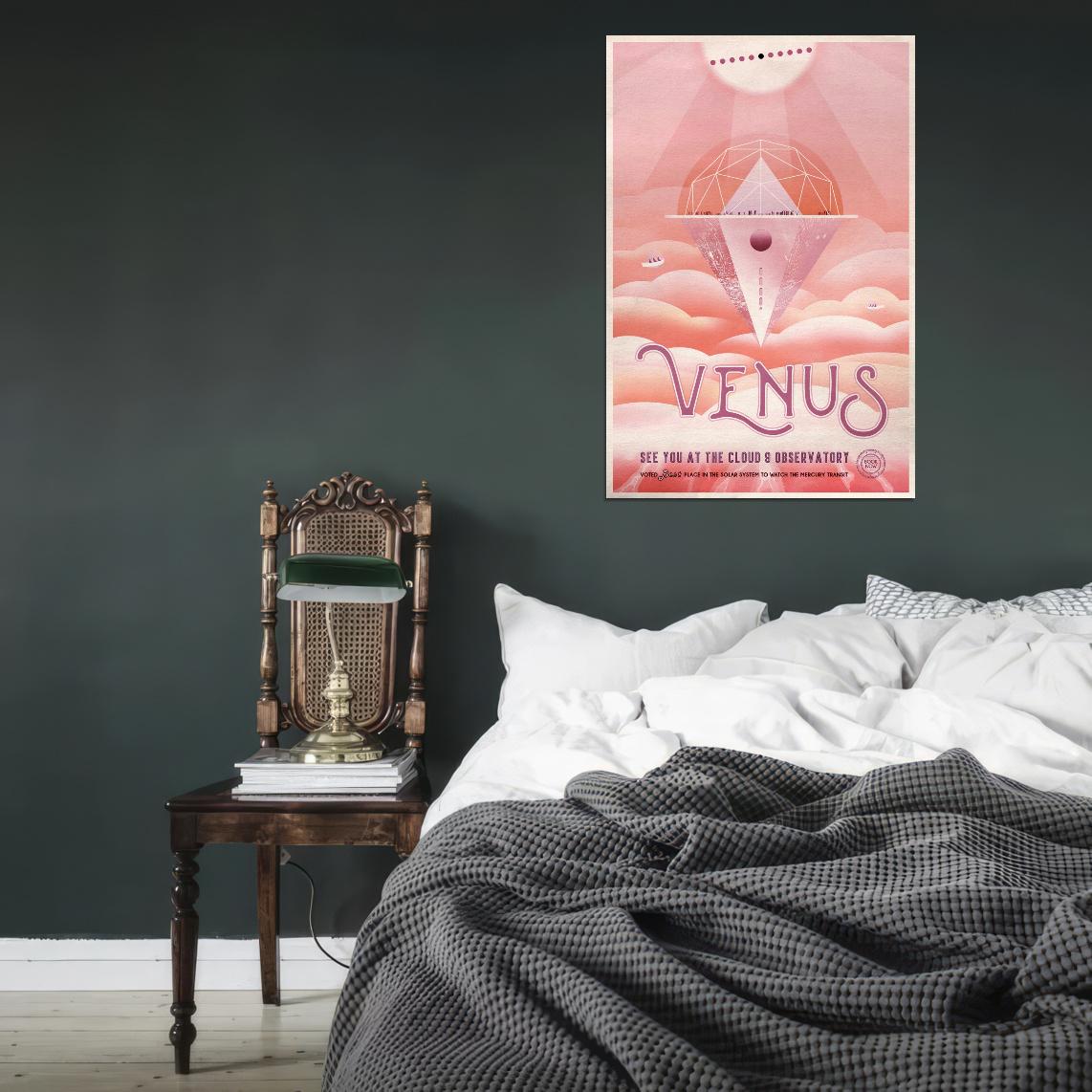 NASA Space Travel to Venus See You at the Cloud 9 Observatory Vintage Art Poster - xonomax