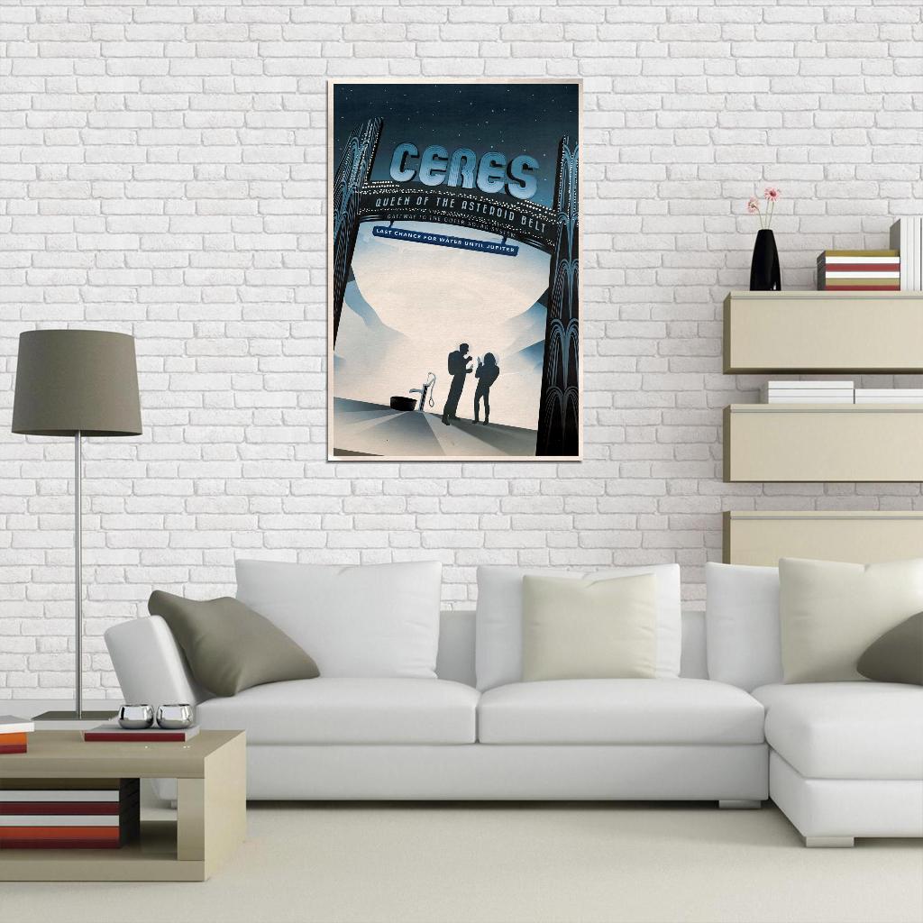 NASA Space Travel to Ceres Queen of the Asteroid Belt Vintage Art Poster - xonomax