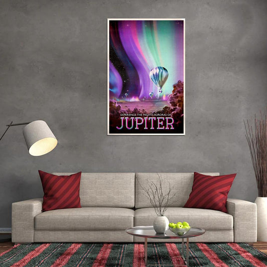 NASA Space Travel Experience the Mighty Auroras of Jupiter Vintage Art Poster - xonomax