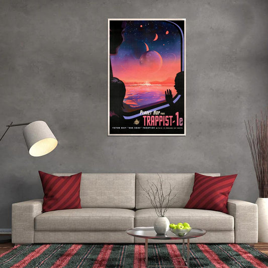 NASA Space Travel Planet Hope from Trappist-1e Vintage Art Poster - xonomax