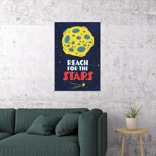 Reach For The Stars Space Kid's Poster Solar System Print - xonomax