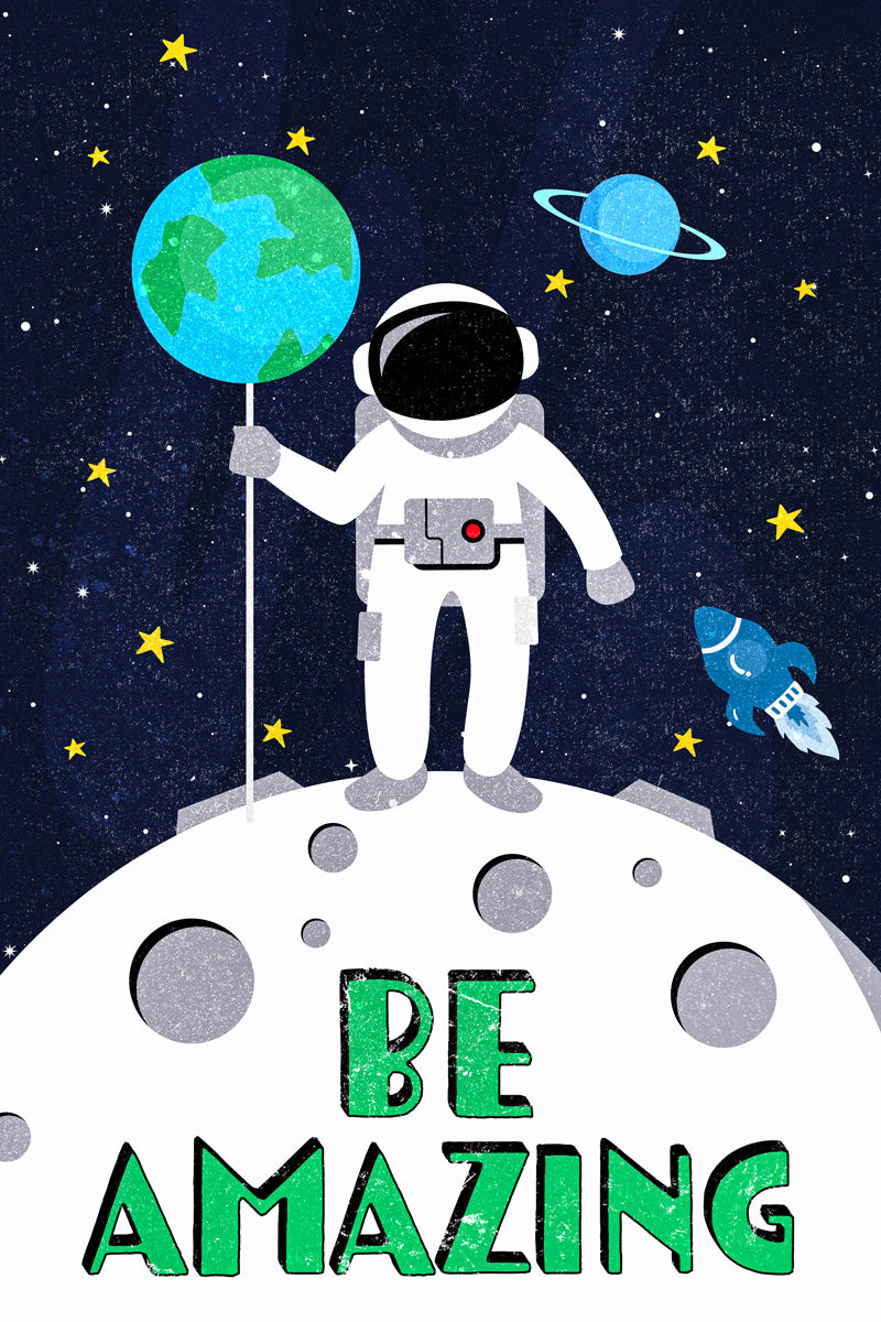 Be Amazing Space Kid's Poster Earth Decor For Nursery