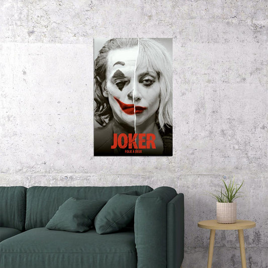 Joker: Folie a Deux 2024 Movie Poster Joaquin Phoenix Lady Gaga Film Wall Print - xonomax