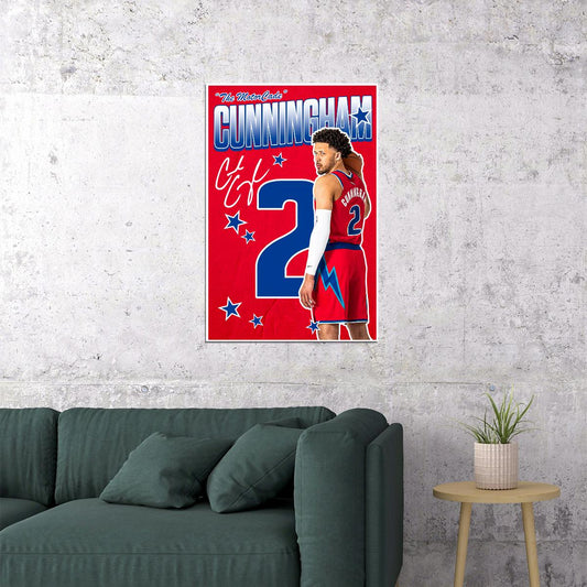 Cade Cunningham MotorCade Basketball Poster Sports Wall Art Print - xonomax
