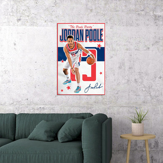 Jordan Poole Pool Party Basketball Poster Basketball Sports Print - xonomax