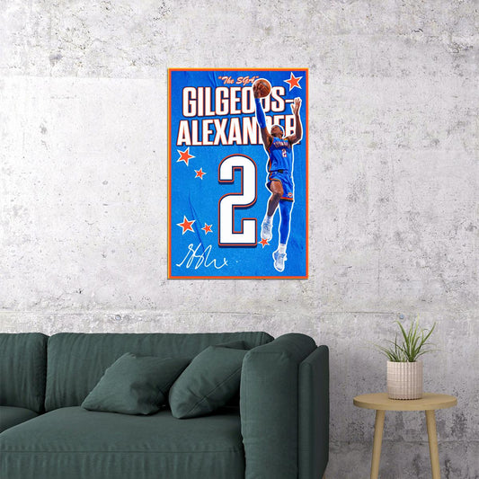 Shai Gilgeous-Alexander SGA Basketball Poster Motivational Wall Art - xonomax