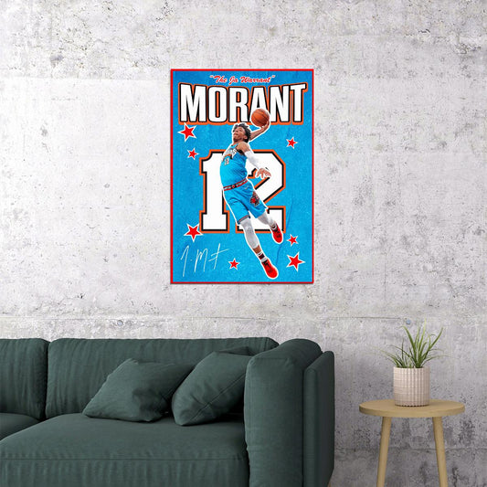 Ja Morant Ja Warrant Basketball Poster Motivational Wall Art Basketball Print - xonomax