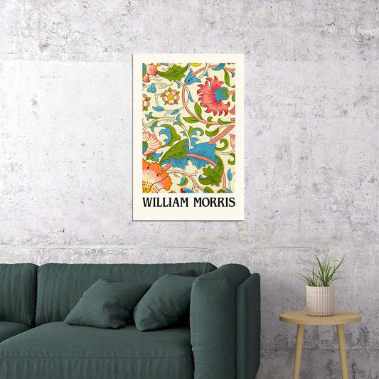 William Morris Green Flowers Abstraction Wall Art Poster Maximalist Aesthetic Art Deco Print - xonomax