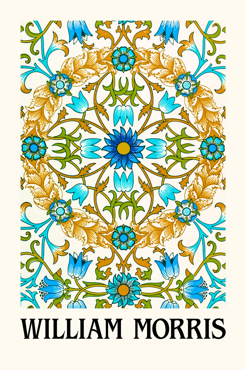 William Morris Sun Flowers Wall Art Poster Boho Aesthetic Art Wall Decor - xonomax