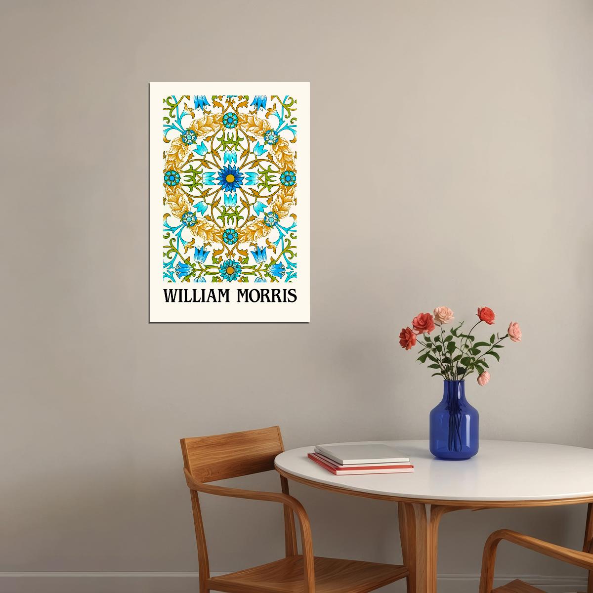 William Morris Sun Flowers Wall Art Poster Boho Aesthetic Art Wall Decor - xonomax
