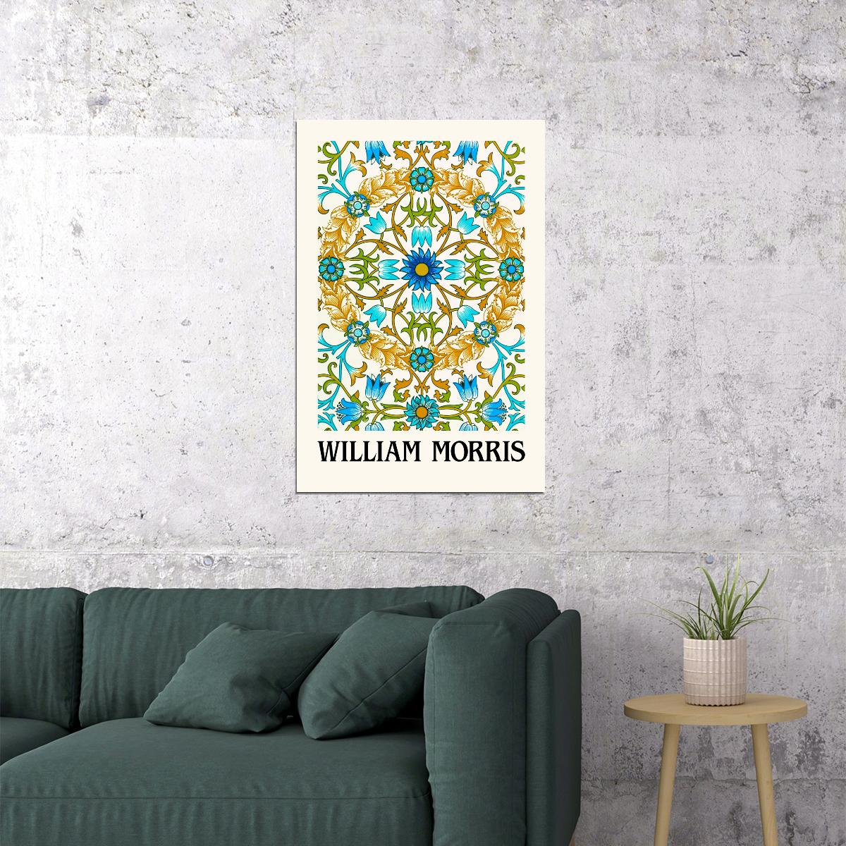 William Morris Sun Flowers Wall Art Poster Boho Aesthetic Art Wall Decor - xonomax
