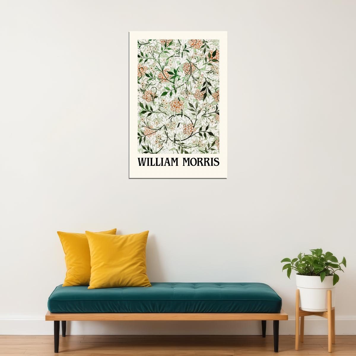 William Morris White Flowers Colorful Eclectic Aesthetic Wall Decor Art Print