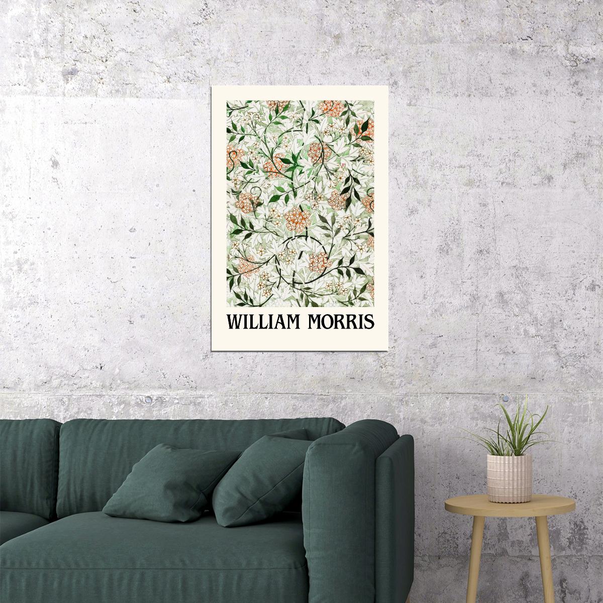 William Morris White Flowers Colorful Eclectic Aesthetic Wall Decor Art Print