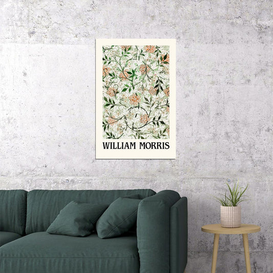 William Morris White Flowers Colorful Eclectic Aesthetic Wall Decor Art Print - xonomax