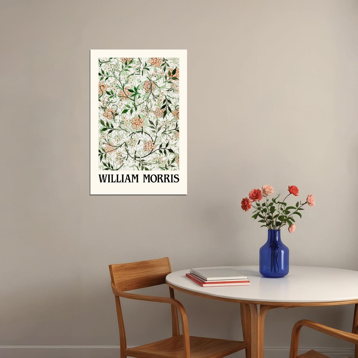 William Morris White Flowers Colorful Eclectic Aesthetic Wall Decor Art Print
